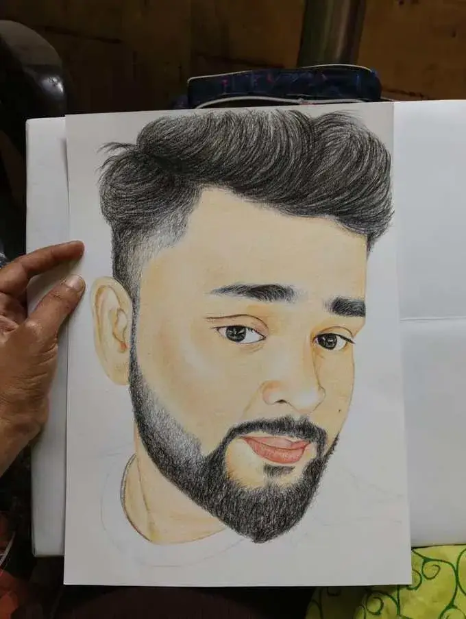 Color pencil portrait by Deepak - colored sketch artist Delhi