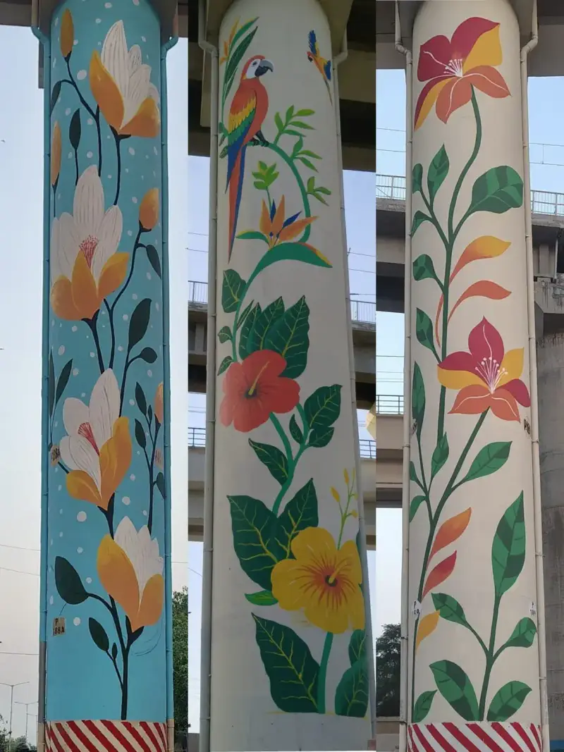 Metro Pillar Painting by Deepak in Delhi - metro-pillar-painting-delhi-1.webp